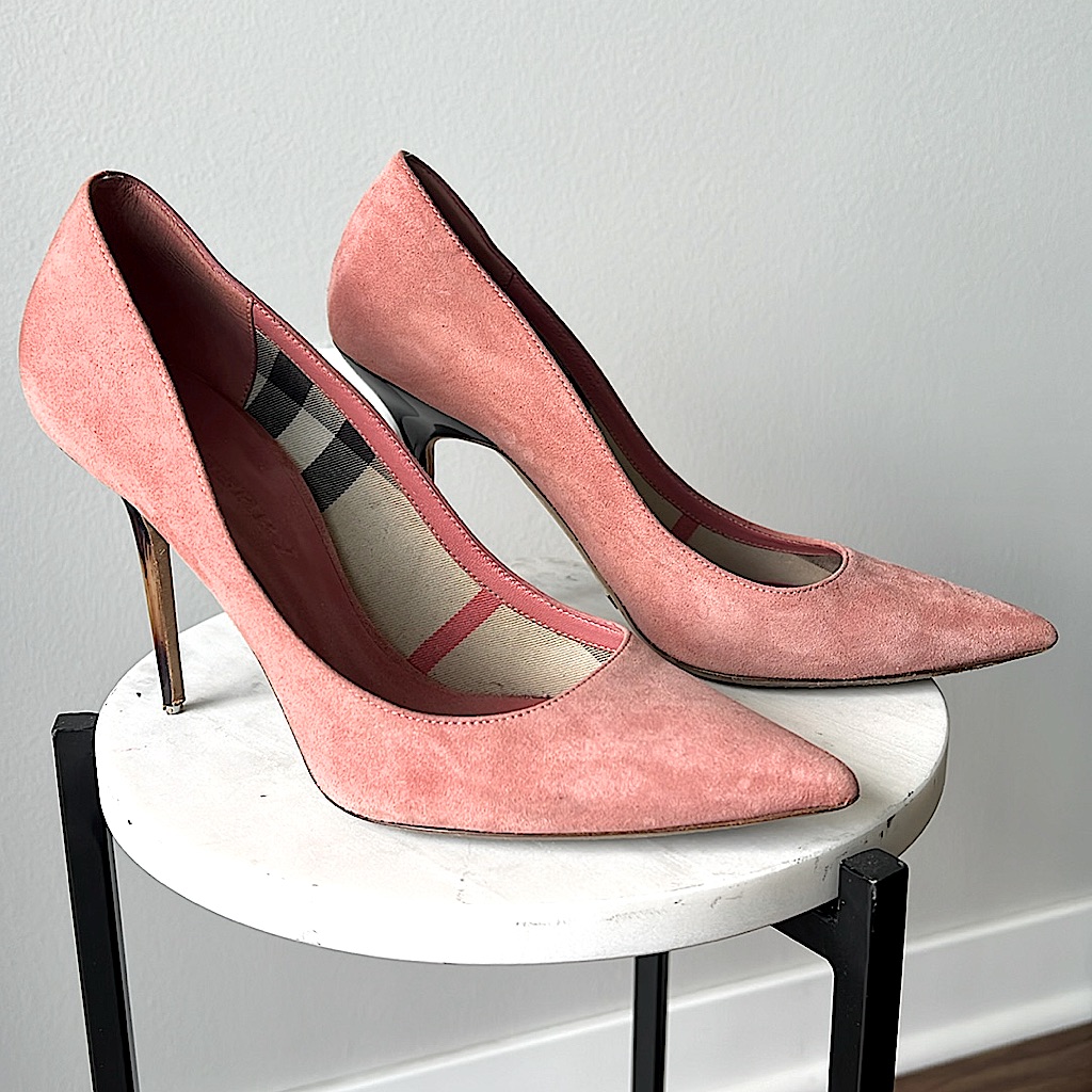 Blueberry Dasty Pink Suede Heels